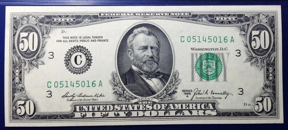 1969A $50 Federal Reserve Note Fr-2115-C Philadelphia PMG66 Gem EPQ - Image 2 of 4