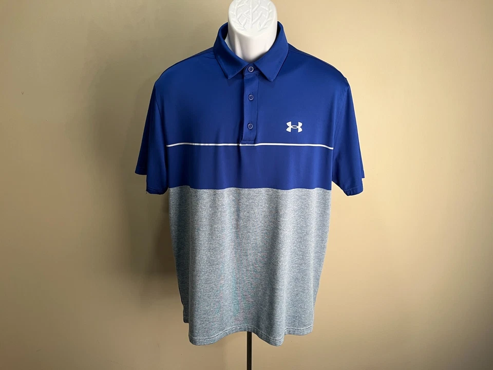 Lote de 4 camisas polo masculinas de golfe HeatGear multicoloridas detalhadas Under Armour G - Imagem 2 de 4
