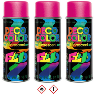 3 x 400ml Neonpink Pink Neon Lackspray Sprühlack Lack Dose / 14 340