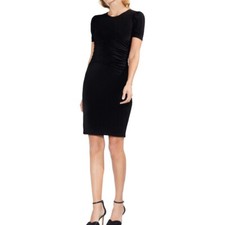 VINCE CAMUTO NEW Women's Black Ruched Cinched Bodice Bodycon Dress L TEDO