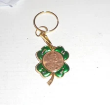 Lucky Coin Token Lincoln Penny Keychain Chain Pendant Birthday Clover 2014 Luck 