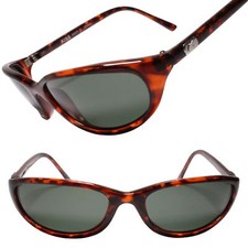 Sleek True Vintage Womens Low Profile Slender Frame Cat Eye Tortoise Sunglasses