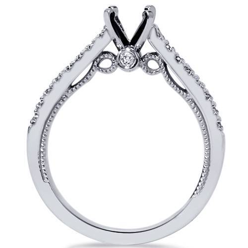 1/4ct Diamond Engagement Bridal Ring Set Setting Set Solid 14K White Gold - Picture 3 of 17