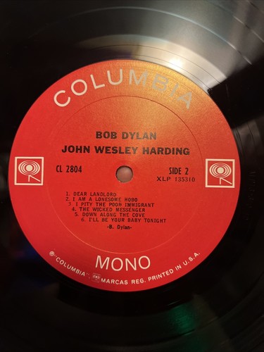 Bob Dylan ~ John Wesley Harding ~ Lp (MONO) Vinyl (1967) CL 2804 Tested - Picture 14 of 24