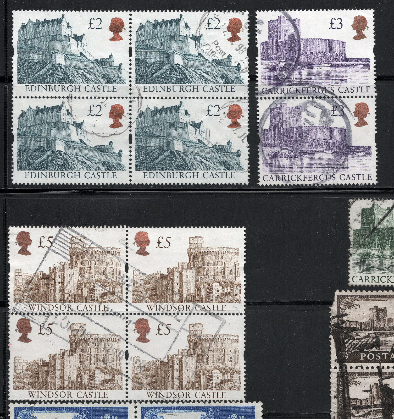 UK GB castles stamp collection. 32 stamps. United Kingdom. Great