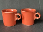 Set Of (2) Fiesta PERSIMMON Classic Ring Handle Mugs 10 oz. Retired Fiestaware