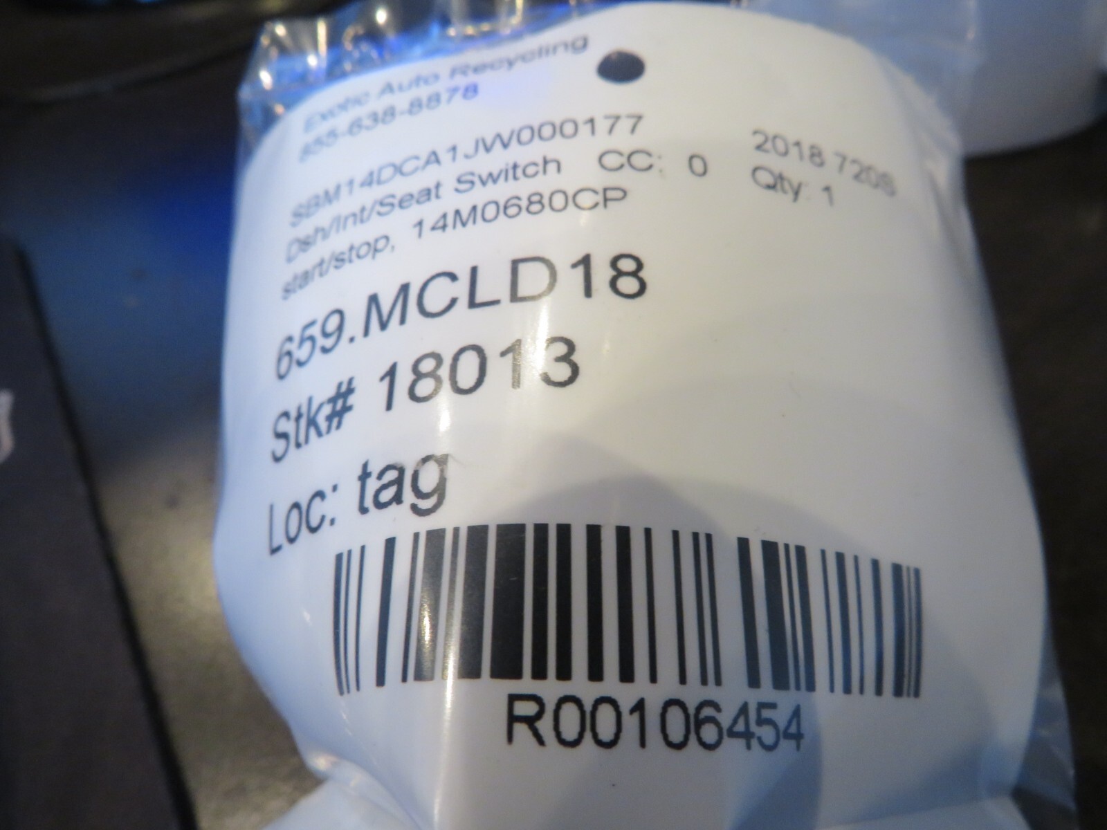 McLaren 720S, Start / Stop Switch, Used, P/N 14M0680CP