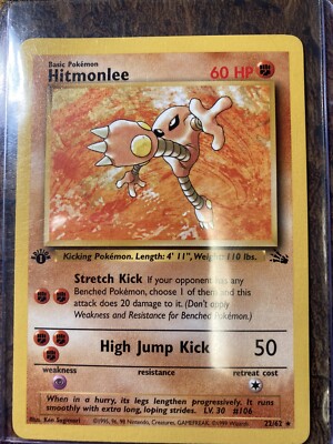 Hitmonlee 22/62 Fossil Set 1st Edition Non-holo Pokemon Card | eBay