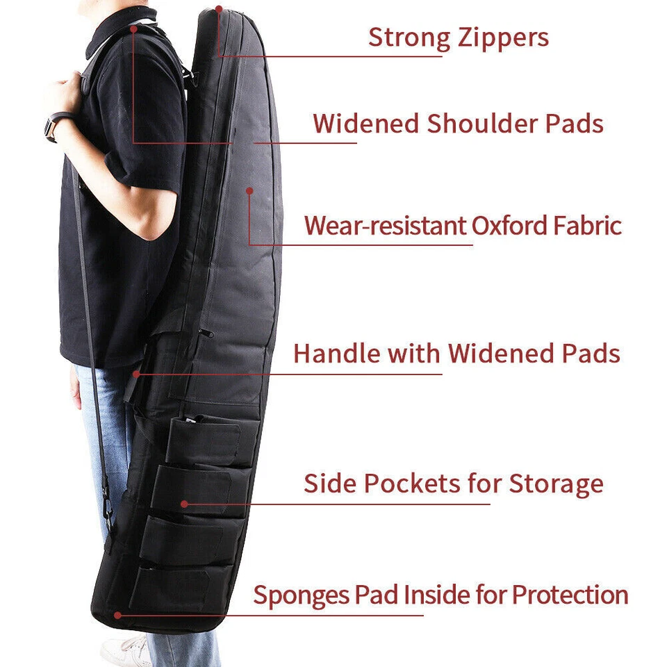 27.5-47" Soft Padded Tactical Gun Case Bag Assault Rifle Shotgun Pistol Storage - Image 3 of 4