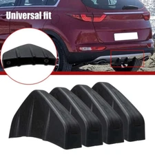 4PCS Car Rear Bumper Diffuser Fin Spoiler Lip 4 Wing Splitter Black Universal