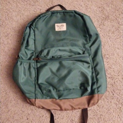 Brixton Backpack Green Brown NWOT Laptop School College Polyester  ZIPPERS WORK