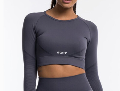 NWOT ECHT Arise Prime Long Sleeve Crop Athletic Top, Size M, Seamless, Thumbhole
