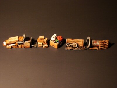 28mm Painted Apocalyptic Barrier Set Fallout  Zombie Apocalypse Scatter Terrain