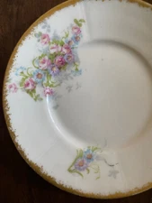 Vintage Limoges Small M. REDON P. L. Plate Pink Plum Floral Gold 5” France Tea