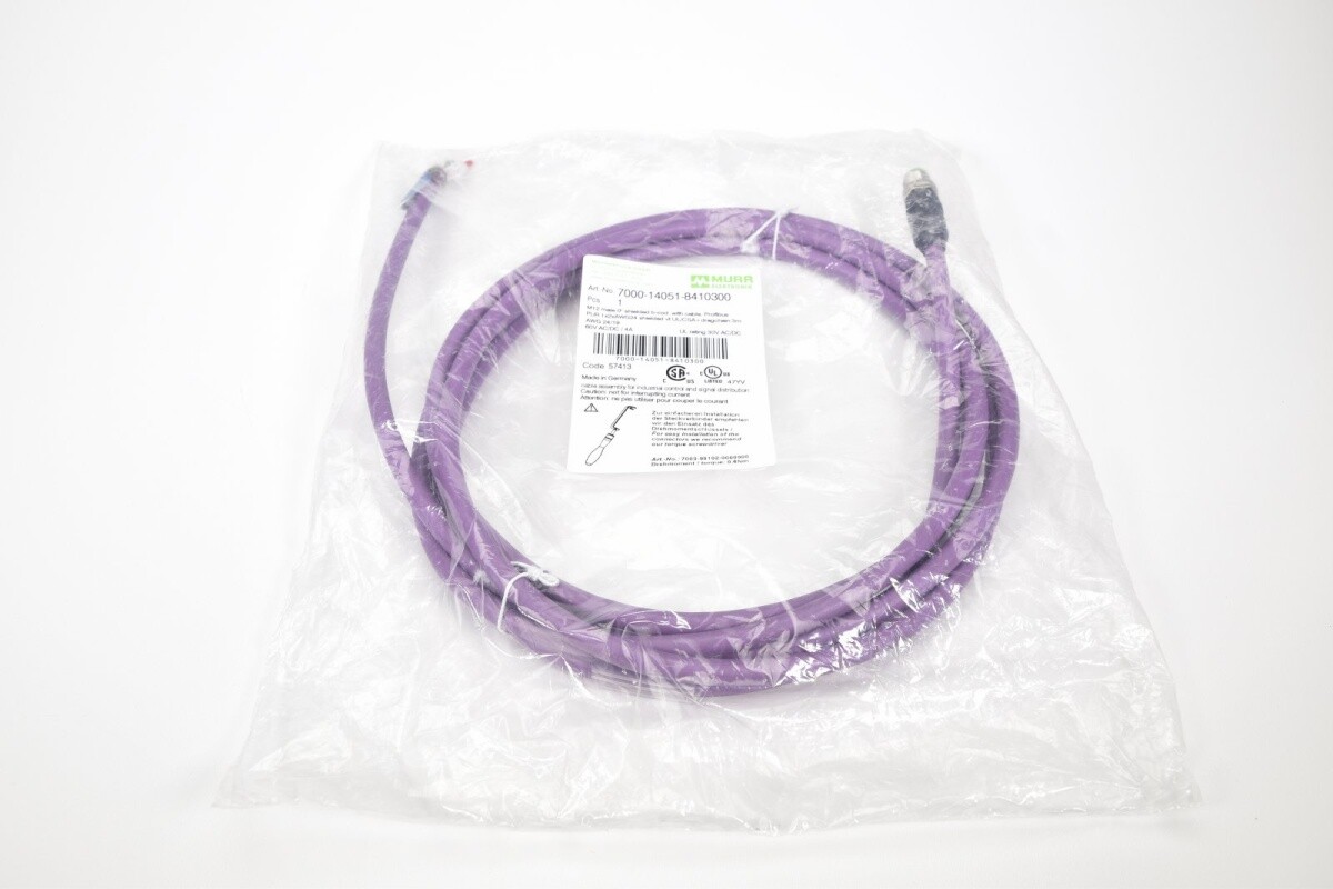 MURR ELEKTRONIK 7000-14051-8410300, Connecting Cable plug M12 L=3m - NEW
