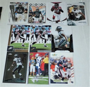 ASANTE SAMUEL Falcons / Eagles / Patriots 10 Card Assorted ...