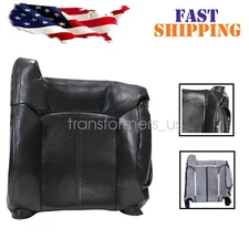 Passenger Leather Back Seat Cover Dark Gray For 1999 2000-2002 GMC Sierra 1PCS