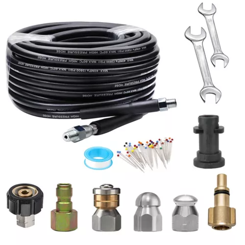30M Sewer Jetter Kit for Pressure Washer Cleaner Hose 5800PSI NPT 1/4" Hose - Picture 2 of 11