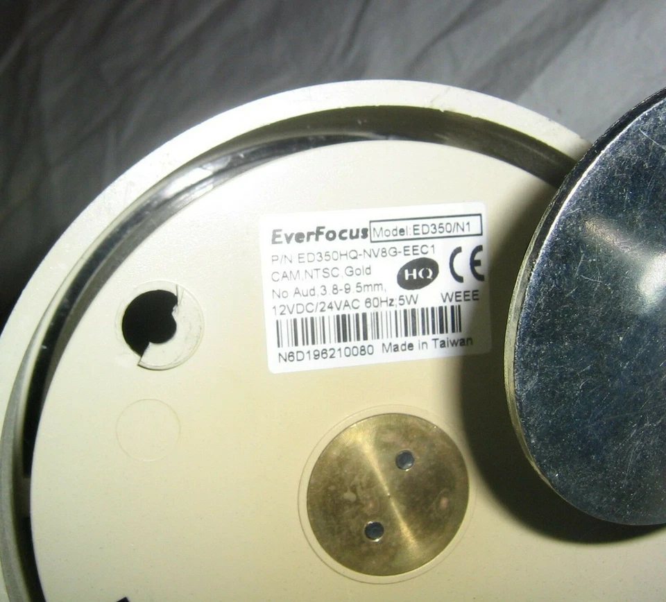 High Resolution Everfocus ED350N1 Mini Color Dome Camera, 520 TVL, 3.8-9.5mm - Image 3 of 4