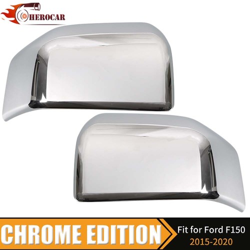 🌟 For 2015 16 17 2018 2019 2020 Ford F150 Mirror COVERS Skull Caps Chrome 2PCS - Picture 6 of 8