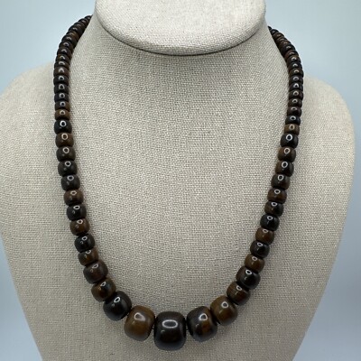 Mine Finds By Jay King Brown African Dragon Stone Sterling Silver Necklace