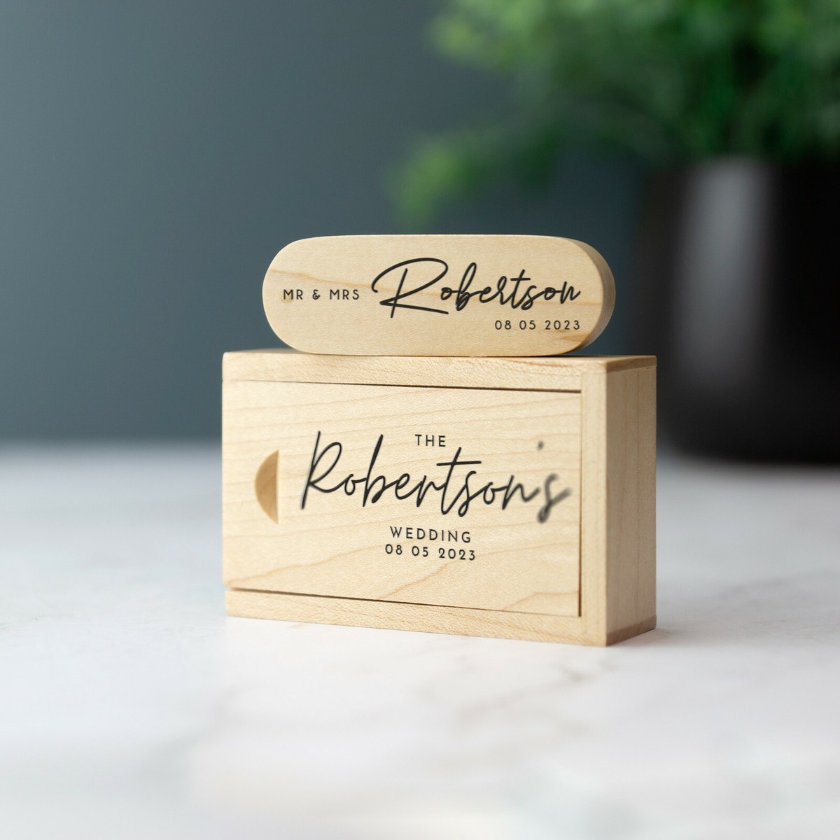 Custom Engraved USB Drive 4GB Custom Wood With Wooden Gift Box | Personalized  Wedding USB Memory Stick | Laser Engraved Thumb Drive USB 3.0 Flash Drive, image size:1200x1200