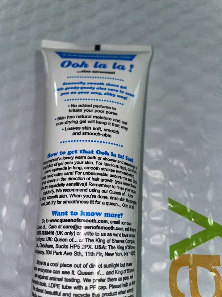 Reina de. Ooh la la! Tubo de gel de afeitar cremoso ALOE VERA para mujer REINA DE SUAVE Foto 4 de 4