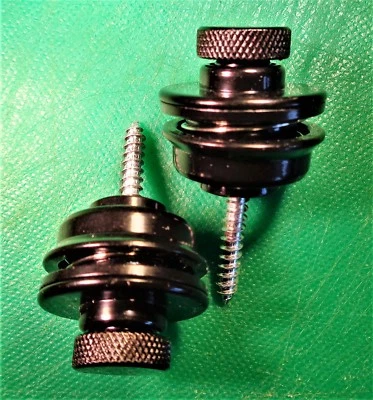 2 Flat-Head-Round-Strap-Lock-For-E-Akustik-Gitarre-Bass schwarz PREISABFALL