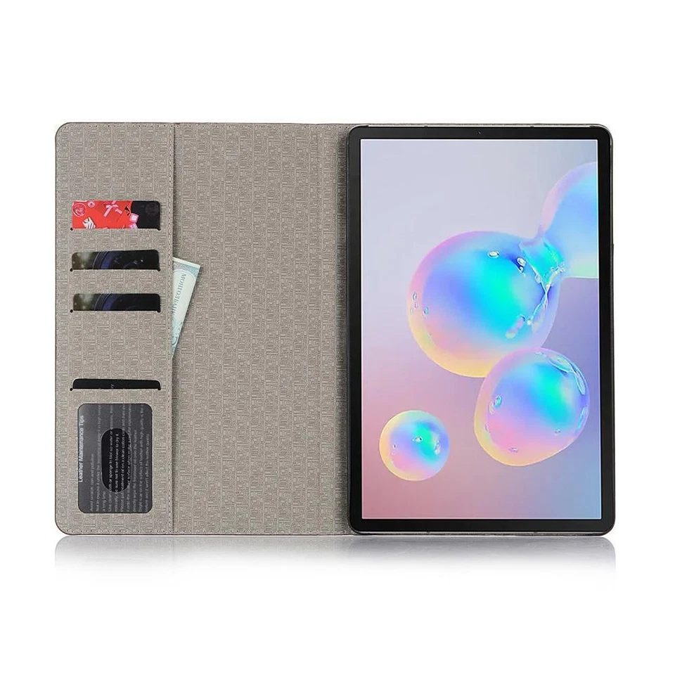 Funda de cuero abatible horizontal con patrón de tartán para Samsung Tab S6 10,5 T860 T865 Foto 4 de 4