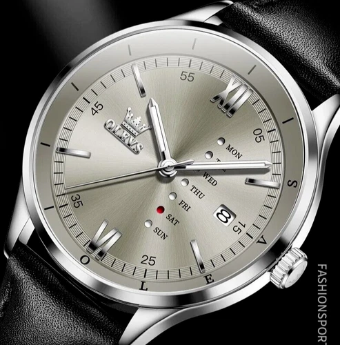 Wasserdichte leuchtende Uhr Quarz OLEVS Herren Business Luxus Datumsarmband Herren - Bild 8 von 21