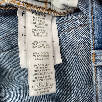 ⭐️  FRAME Le Boy Jeans Women's 27 Medium Blue Stretch Denim Distressed