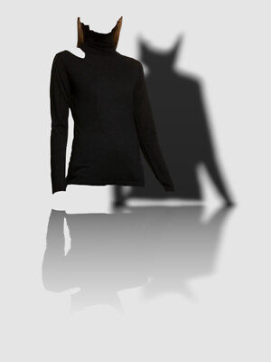$430 Neiman Marcus Women's Black Cashmere Cutout Turtleneck Sweater Size L