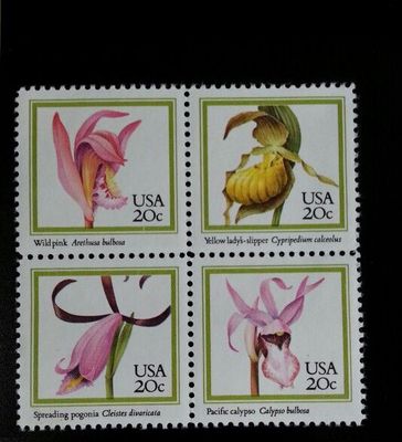 1984 20c Orchids, Block of 4 Scott 2076-79 Mint F/VF NH | eBay