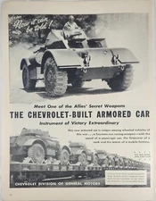 1944 Chevrolet General Motors Vintage Ad Rush fly 10 tons across the ocean