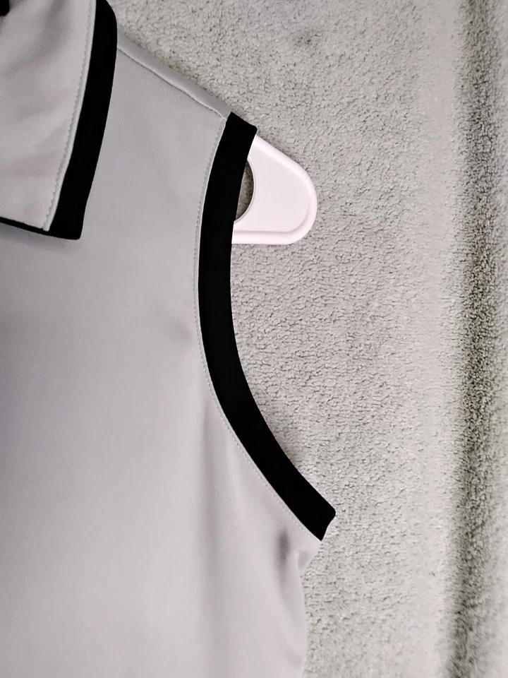 Camiseta sin mangas Izod Golf para mujer talla M gris perla negra sin mangas poliéster a presión Foto 2 de 4