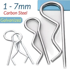 5x R PINS SHAFT RETAINING CLIPS ZINC PLATED STEEL HAIR PIN SPRING COTTER PIN