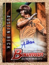 2017 Bowman Chrome DRAFT GOLD REFRACTOR ROOKIE PROSPECT AUTO Austin Beck 29/50
