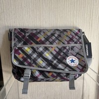 Converse Messenger Bag Sideline Grey Multicolour Check Crossbody 42x31cm BNWT