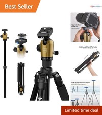 73-Inch Metal Camera Tripod Lightweight with 360  Ball Head Supports 33 lbs
