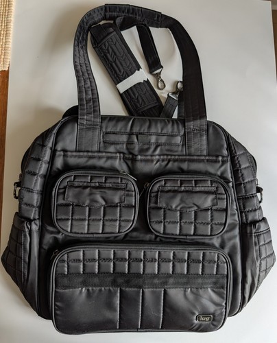 Lug Puddle Jumper Black Quilted Travel Overnight Weekender Bag NWOT
