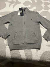 polo ralph lauren Big boy long sleeve cardigan Size S 8 grey