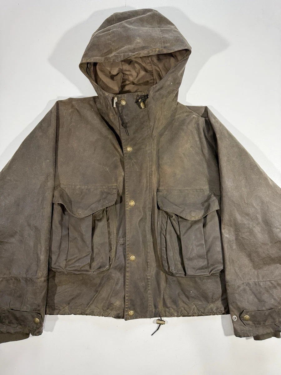 Vintage CC Filson Jacket Style 437 Wax Wading Fly Fishing Hooded