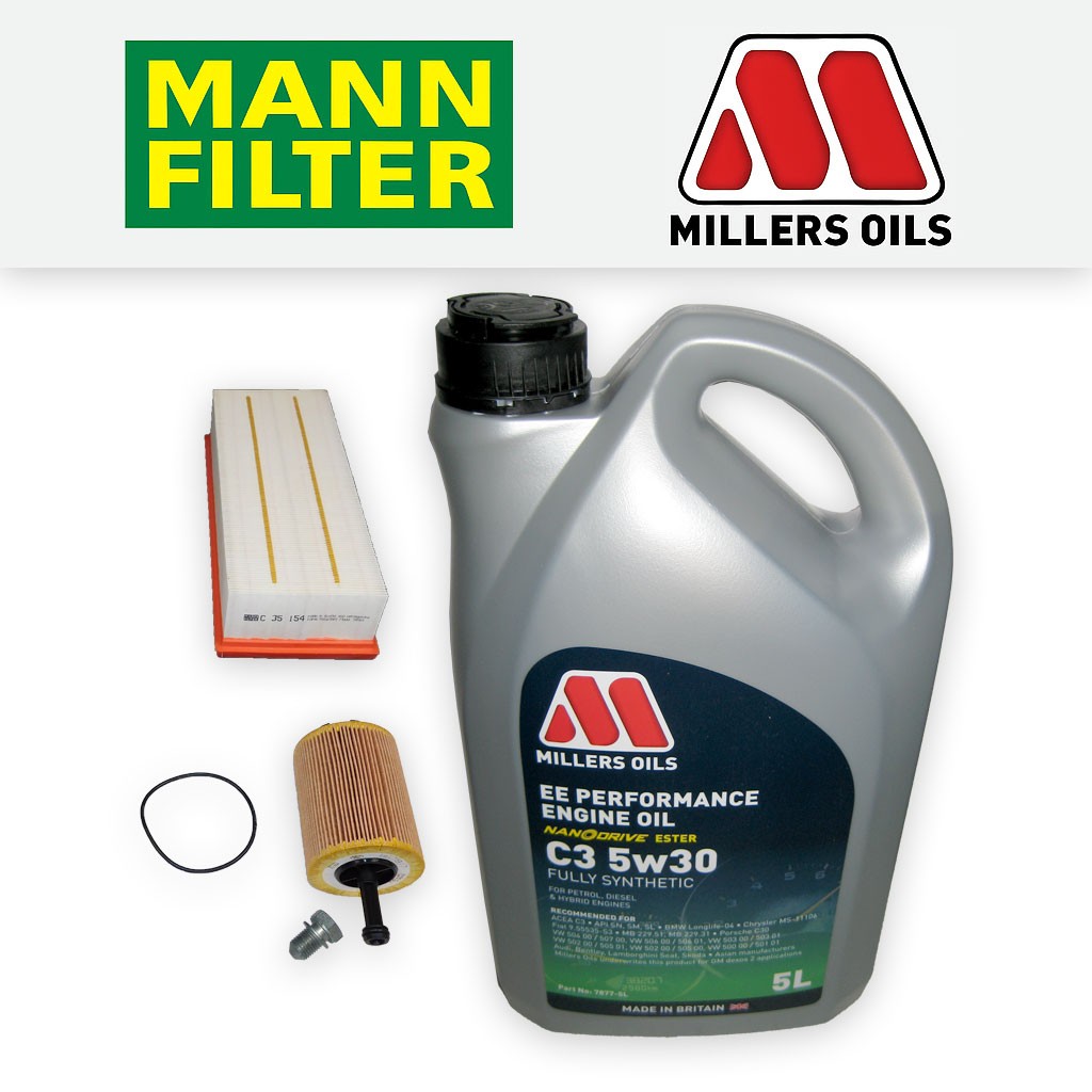 SERVICE KIT for VW PASSAT (3C) 1.9 TDI MANN OIL AIR FILTERS +EE OIL (2005-2010)