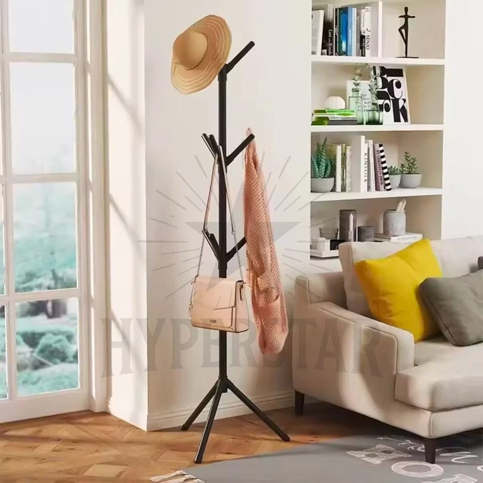 Coat Hat & umbrella Stand Tree _ 9_Hook Free Standing Clothes - Image 3 of 4