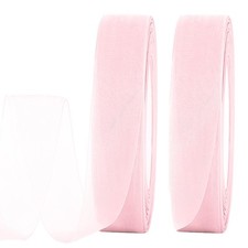 Pink Organza Ribbon 1 Inch Pink Sheer Ribbon Perfect for Gift Wrapping Weddin...
