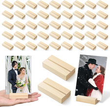50 Pieces Wood Place Card Holders, Picture  Photo Holder, Wood Table Number Sta