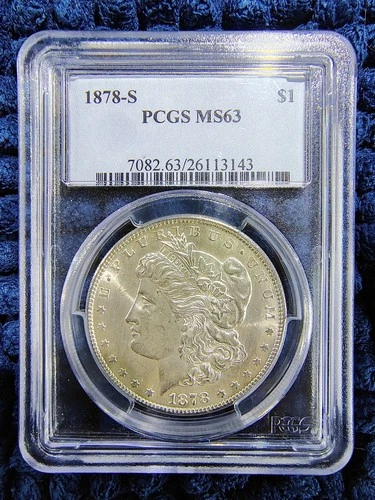 1878-S Morgan Silver Dollar - San Francisco Mint - PCGS MS 63 - Blast White