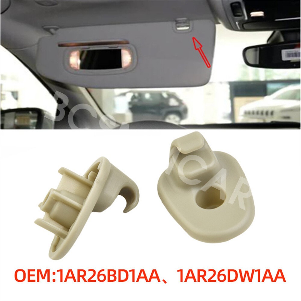 2PCS Front Sun Visor Clips Retainer Fit For Jeep Liberty 2005-2012 1AR26BD1AA