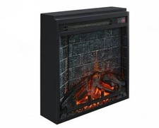 18" Black Free standing Fan-forced Flat Wall Electric Fireplace With Remote