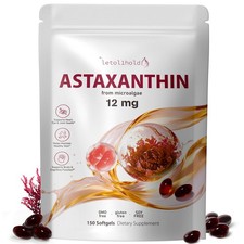 Astaxanthin 12mg, 150 Softgels - 5 Month Supply, Astaxanthin Supplements Sour...